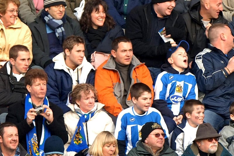 Fans watch Wigan Athletic v Arsenal in 2005