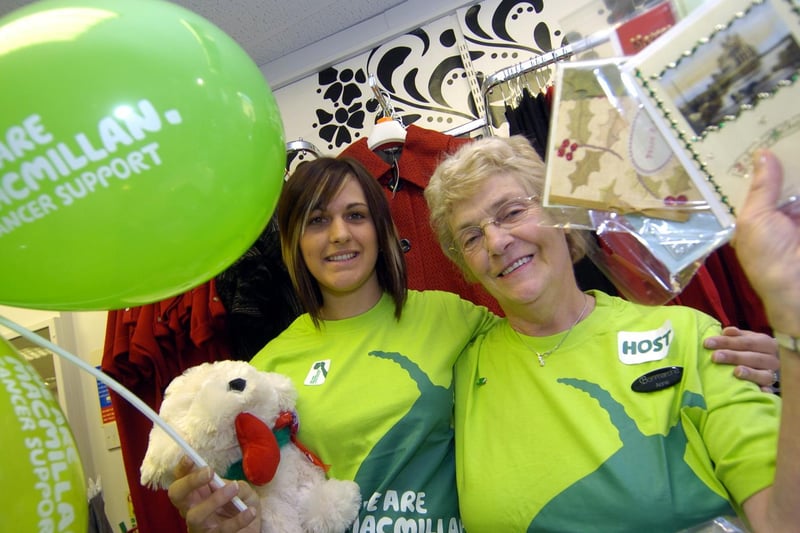 Hosting a Macmillan coffee morning at Bon Marche in Whitby are, left to right, Keeley Greaves and Anne Hodgson.