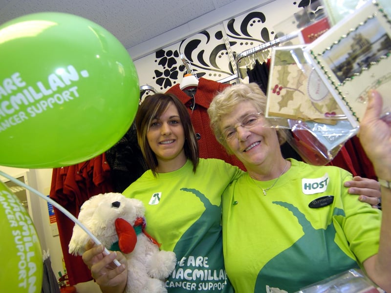Hosting a Macmillan coffee morning at Bon Marche in Whitby are, left to right, Keeley Greaves and Anne Hodgson.