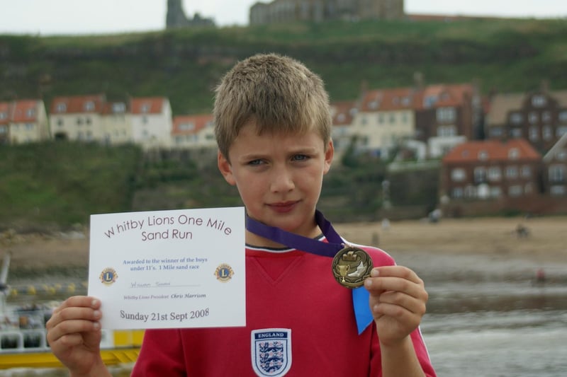 William Shaw comes first in the under 11s category at the Whitby Lions fun run.