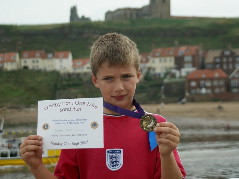 William Shaw comes first in the under 11s category at the Whitby Lions fun run.