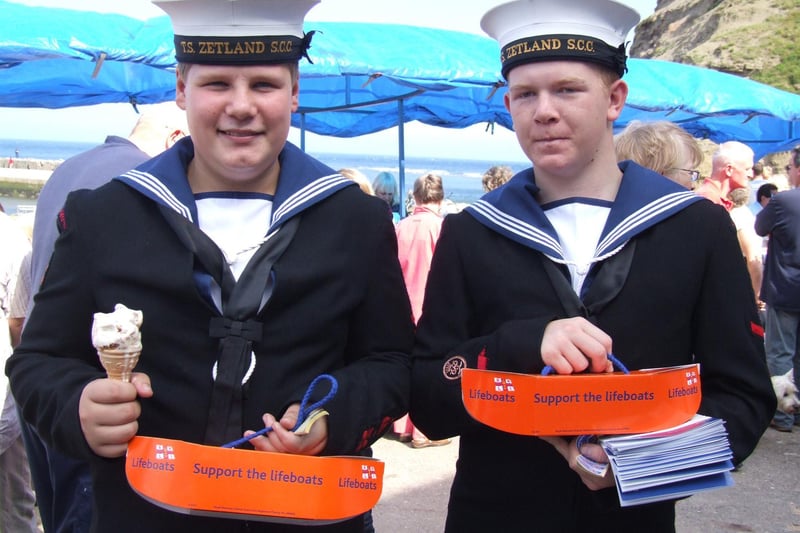 Two sea cadets raise funds for the RNLI at Staithes Lifeboat Weekend.