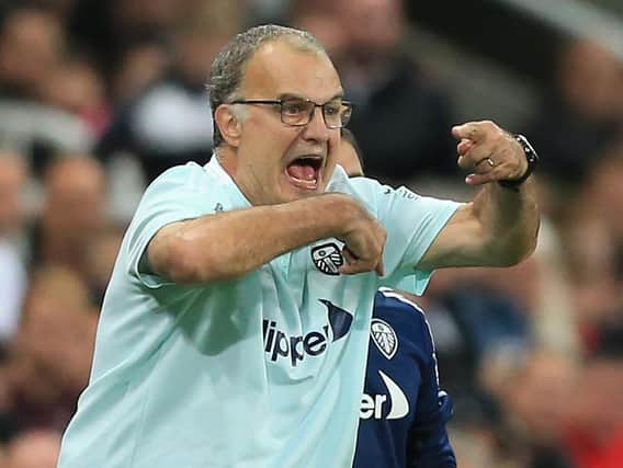 SHUFFLING HIS PACK: Whites head coach Marcelo Bielsa, above, has several injuries to contend with ahead of Saturday's clash against West Ham at Elland Road. Photo by LINDSEY PARNABY/AFP via Getty Images.