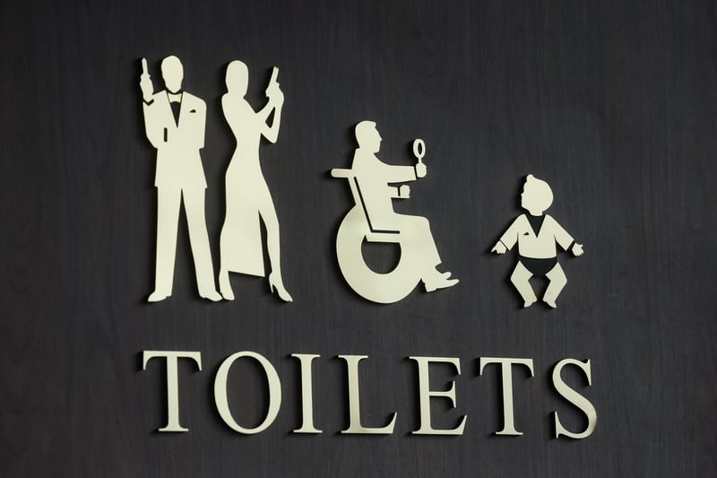 Even the toilet signs have had a Bond makeover!