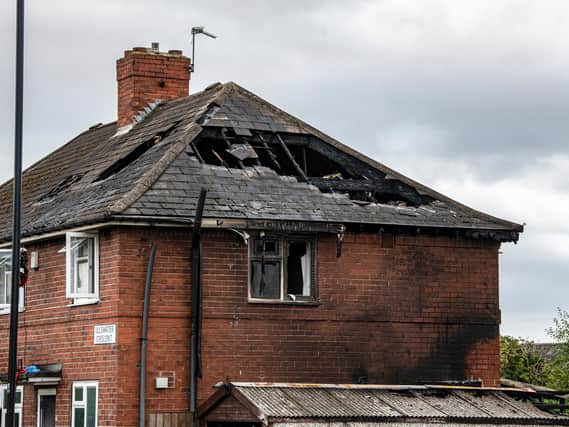 The aftermath of the fire in Halton Moor.