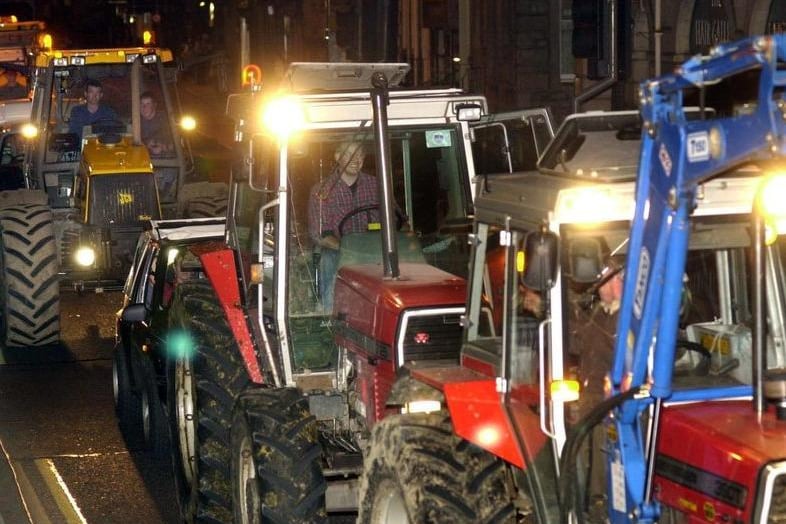 Farmers protesting over the fuel crisis in Lancaster
