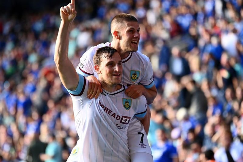 Chris Wood thought that he had won the game for Burnley deep into injury time, his header beating Schmeichel only for VAR to rule the Clarets striker offside.