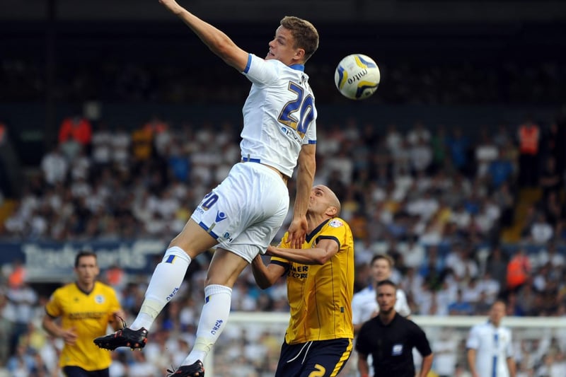 Matt Smith pictured on his Leeds United debut against Brightom & Hove Albion at Elland Road in August 2013.