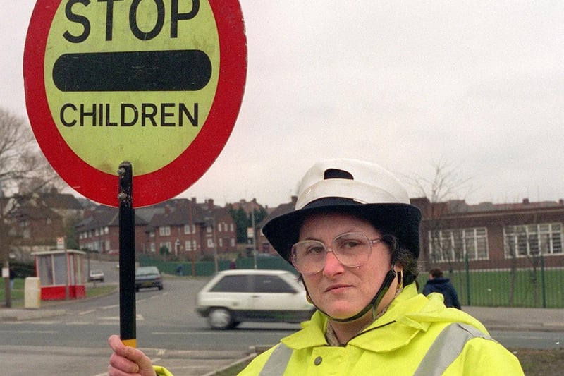 Do you remember Margaret Beaumont? She helped pupils stay safe when crossing Oak Tree Drive in Gipton. She is pictured in March 1996.