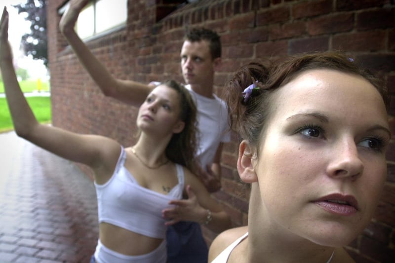 Dancers from Middleton's Escape Dance Company were preparting to perform at Pudsey Civic Centre in west Leeds. Pictured, from left, are Cherry Brown, Ian Rodley and Hayley Briggs.