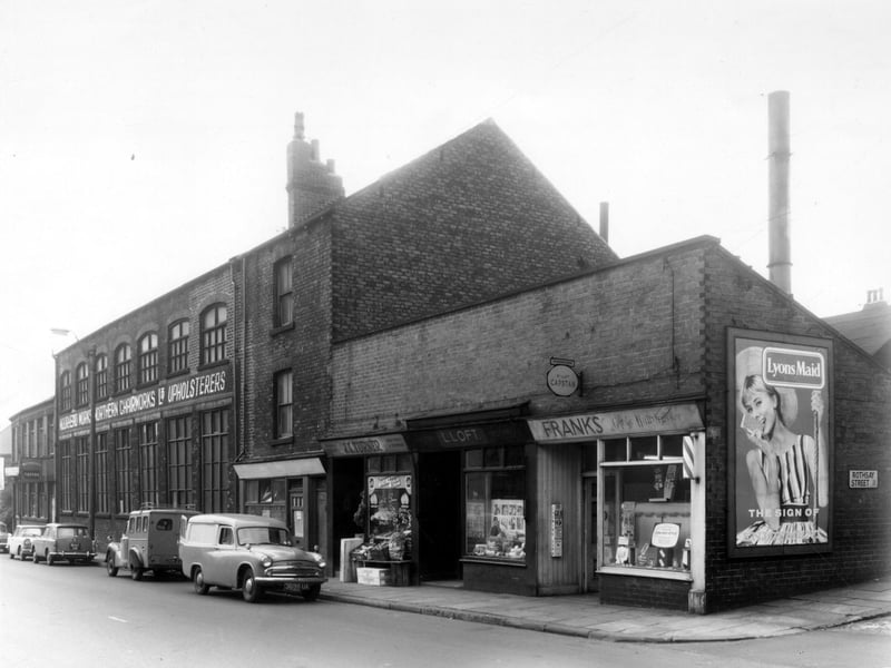 A parade of shops on Elland Road in September 1960.