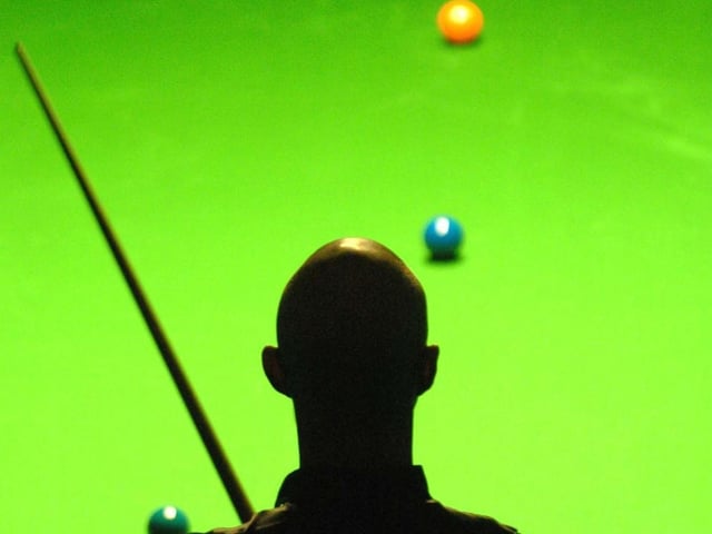 Leeds's own Paul Hunter lines up his next shot during the UK Snooker Championships at the Barbican Centre in York.