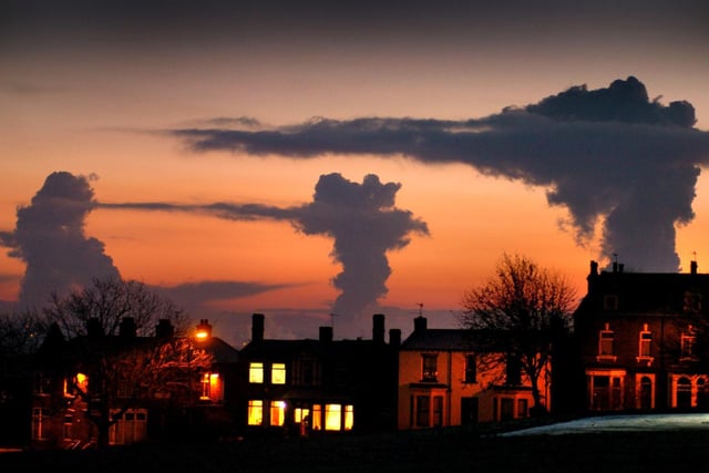 Strange cloud formations over houses in the Beeston Hill in December 2005.