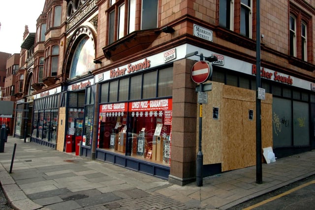 Richer Sounds, at the junction of Vicar Lane and Merrion Street was left counting the cost after a ram-raid.