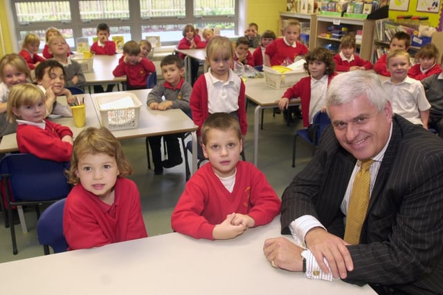 Leeds United chairman Peter Ridsdale was back in class when he officially opened Asquith Primary School in October 2002.