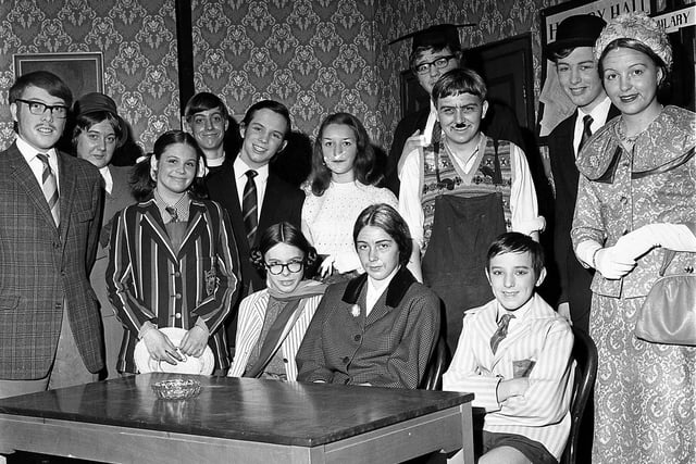 Wigan Grammar School pupils rehearse their latest school drama production in 1972