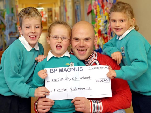 East Whitby School raises £500 for the school playground.