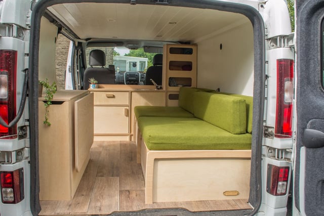 Tom and Caitlin designed and fitted the furniture in this smaller campervan