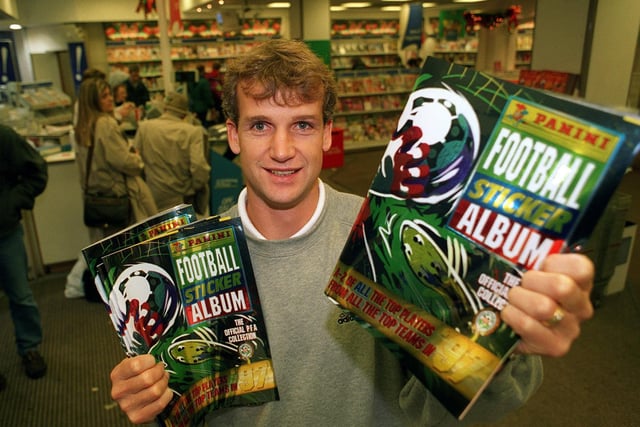 Leeds United defender Richard Jobson was WH Smith in Leeds city centre for the launch of the new Panini's new football sticker album.