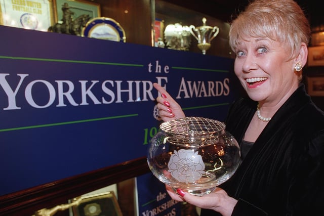Actress Liz Dawn was named  Yorkshire Woman of the Year at the Yorkshire Awards held at Elland Road's banqueting suite.