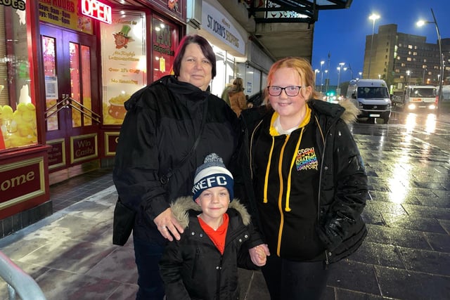 Christine Clitheroe, who came with daughter Sophie and son Patrick, said:  "I've been doing the food hubs all through lock down with schools and community groups, so I've come to support them because I know a lot of the people, and I think it's amazing what they've done through the pandemic, everybody's come together. 
"They've gone from very few food banks to 80 odd in the space of year. It definitely makes you proud to be from Preston."
Patrick added: "I like the lights! And the fireworks!"