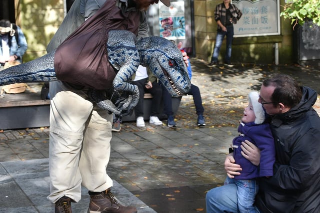 Some youngsters loved the baby dinosaurs during the Dino Day in Lancaster City Centre. Photo: David Hurst