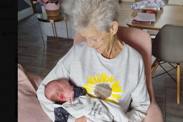 "This is my nan with my daughter. Great nan and her great grand daughter who is named after her "