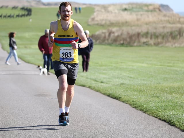Tom Carrington (Scarborough AC) in action at the Bridlington Half Marathon
Photo by TCF Photography