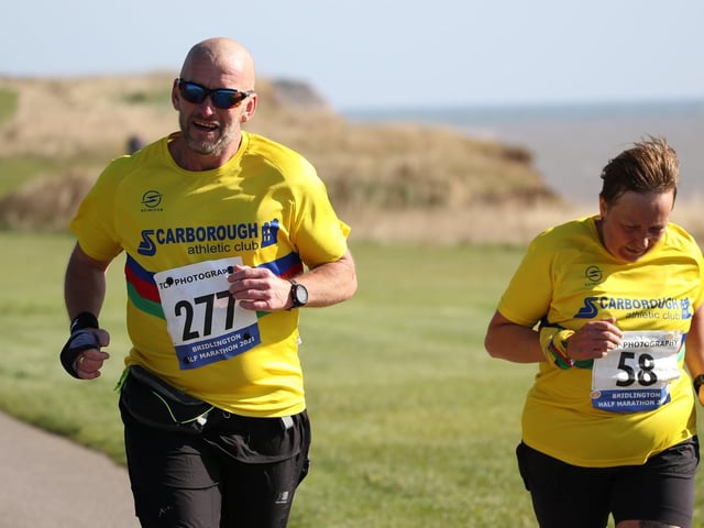Scarborough AC's Adrian Atkinson and Caroline Metcalf at the Bridlington Half Marathon
Photo by TCF Photography