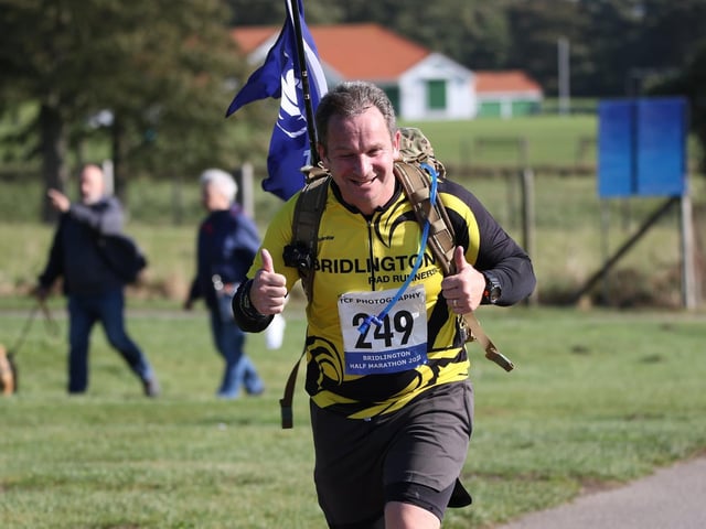 James Riley (Brid Road Runners) is all smiles at the Brid Half Marathon
Photo by TCF Photography