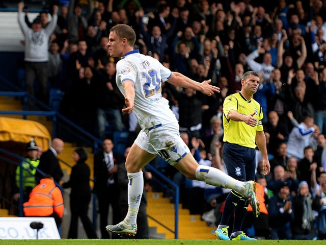 Matt Smith celebrates scoring.