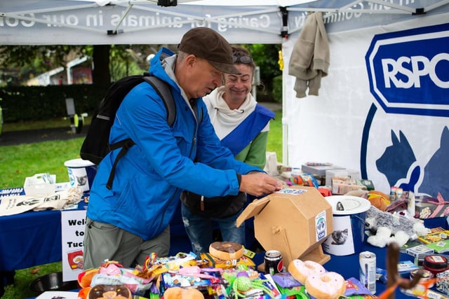 The RSPCA tombola was popular on a rather damp day for Hebden's Happy Hounds