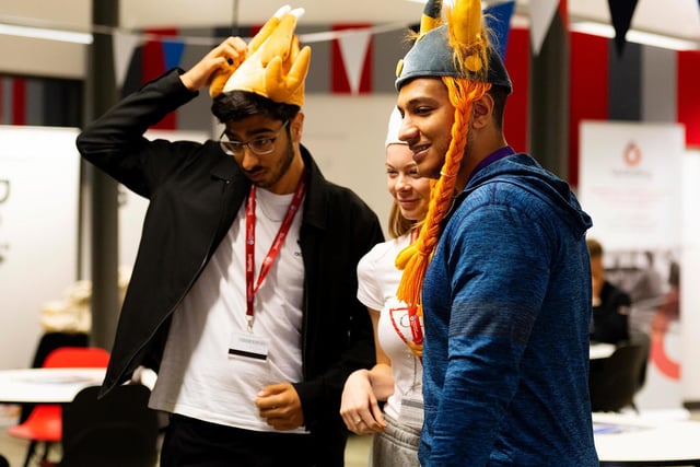Students enjoy some dressing up at the Freshers' Fair