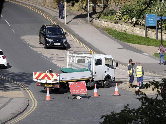 Roads to the hotel were blocked off