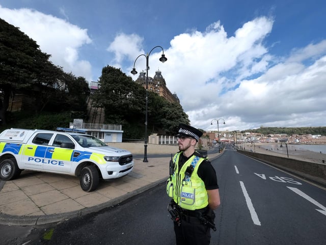 Police at the roundabout near the Spa