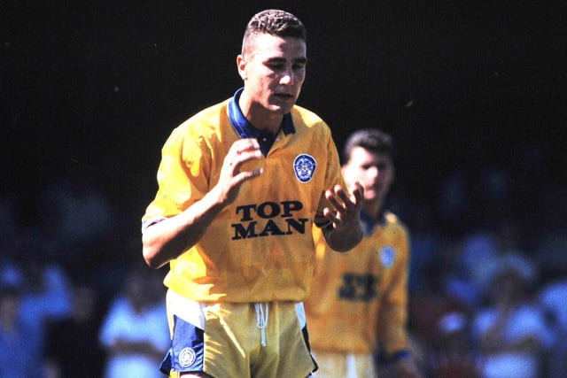 Vinnie Jones in action against Bournemouth on the final day of the Division 2 season. Leeds won 1-0 to win promotion as champions.