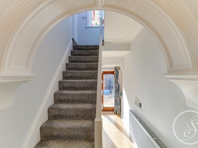 Heading up the stairs to the first floor....