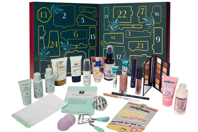 Macmillan 24 Beauty Treasures Advent Calendar, now £42.50, with £2 to Macmillan Cancer Support. From Boots.