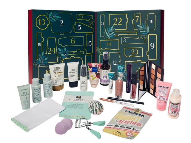 Macmillan 24 Beauty Treasures Advent Calendar, now £42.50, with £2 to Macmillan Cancer Support. From Boots.
