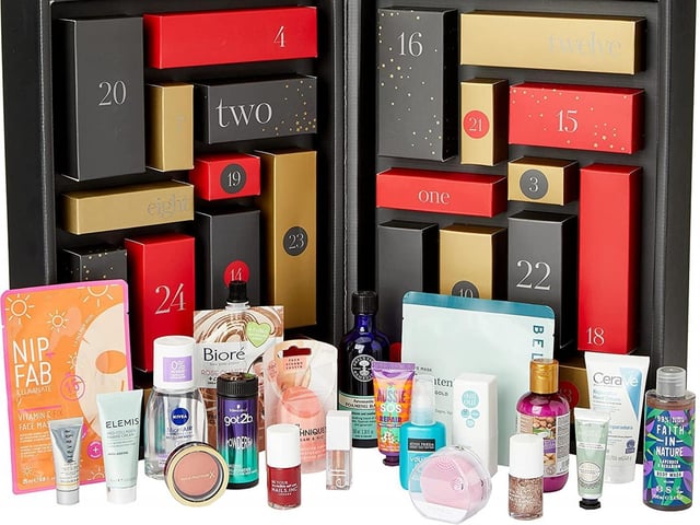 The Amazon Beauty Advent Calendar 2021 contains nearly £260 worth for £70 with 24 full or deluxe-size from Foreo, Max Factor, John Frieda, Elemis, Neal’s Yard and L'Occitane.