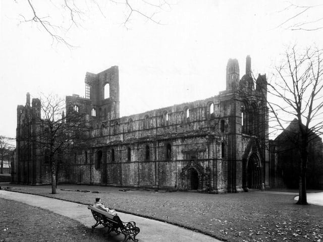 Kirkstall Abbey in November 1949.