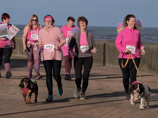 Some canine companions also took part.