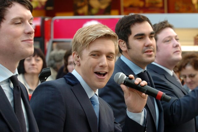Vocal quartet G4 sang for shoppers when they visited the Asda's Owlcotes Centre store at Pudsey in November 2006.  The group first came to prominence when they finished second in Series 1 of The X Factor in 2004.