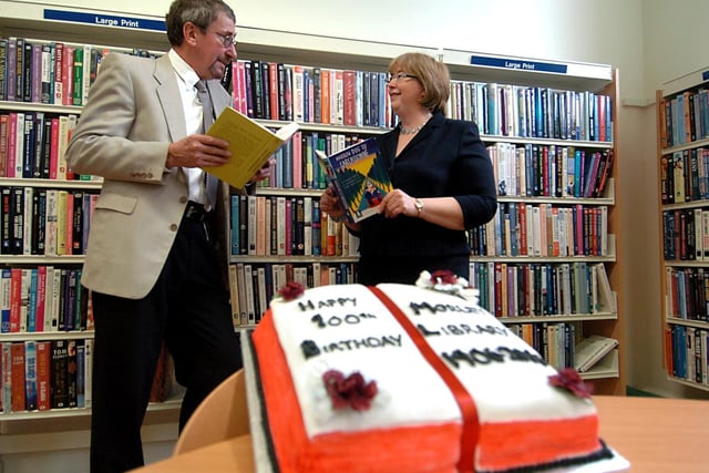 October 2006 and Morley Library was celebrating its 100th birthday. Pictured is yhe ciity's chief librarian Catherine Blanshard with John Wright, Leeds Library and Information Service manager at the opening ceremony.