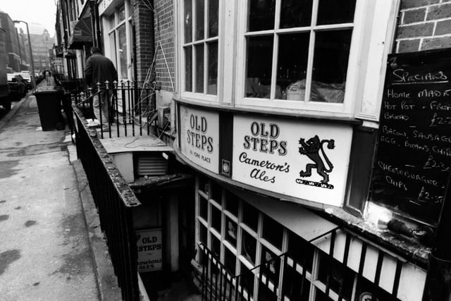 Old Steps in Leeds city centre pictured in January 1992.