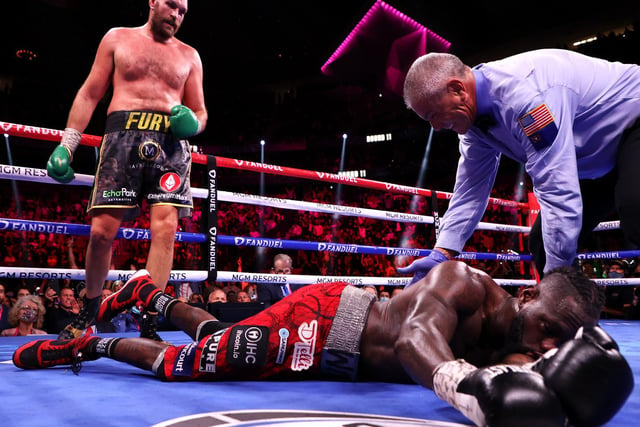 Fury towers over the fallen Wilder in the 11th and final round