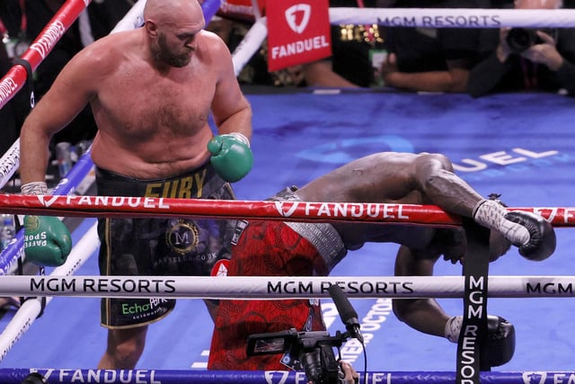 It's job done for Fury in the 11th as Wilder heads for the canvas