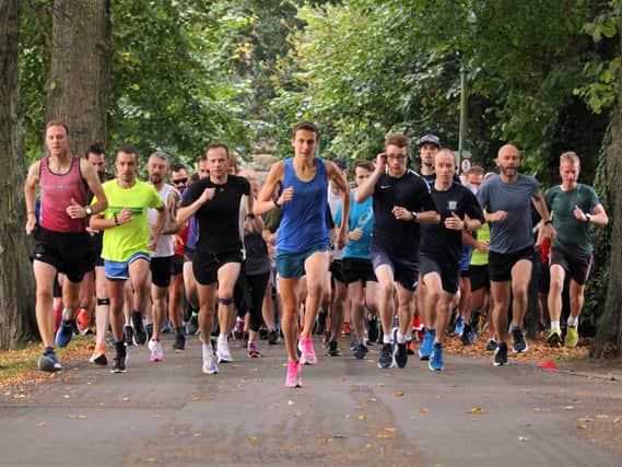 And they're off. Runners get under way in the Preston parkrun. Picture: Steven Taylor