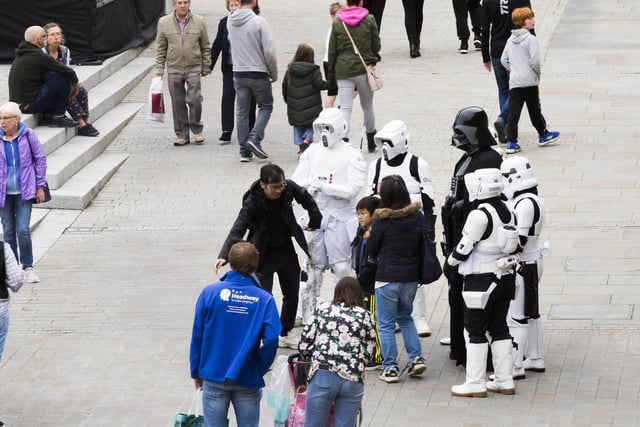 Some of the crowds meeting the stormtroopers.