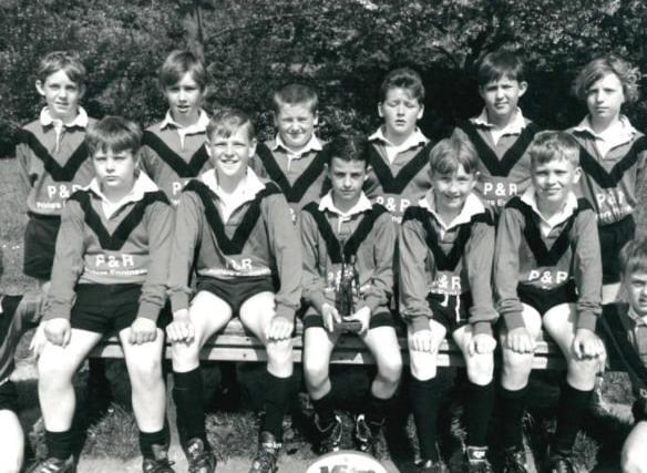 Ledger Lane Junior & Infants School, Outwood. The winning rugby league team. Published in the Wakefield Express 20.5.1994. Photo supplied by Wakefield Libraries.